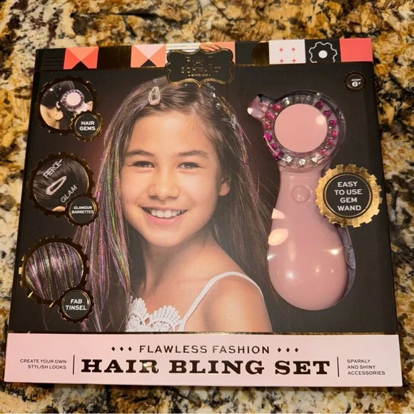New With Tags F.A.O. Shwarz Hair Bling Set, Flawless Fashion Barrettes, Tinsel + - Picture 1 of 2